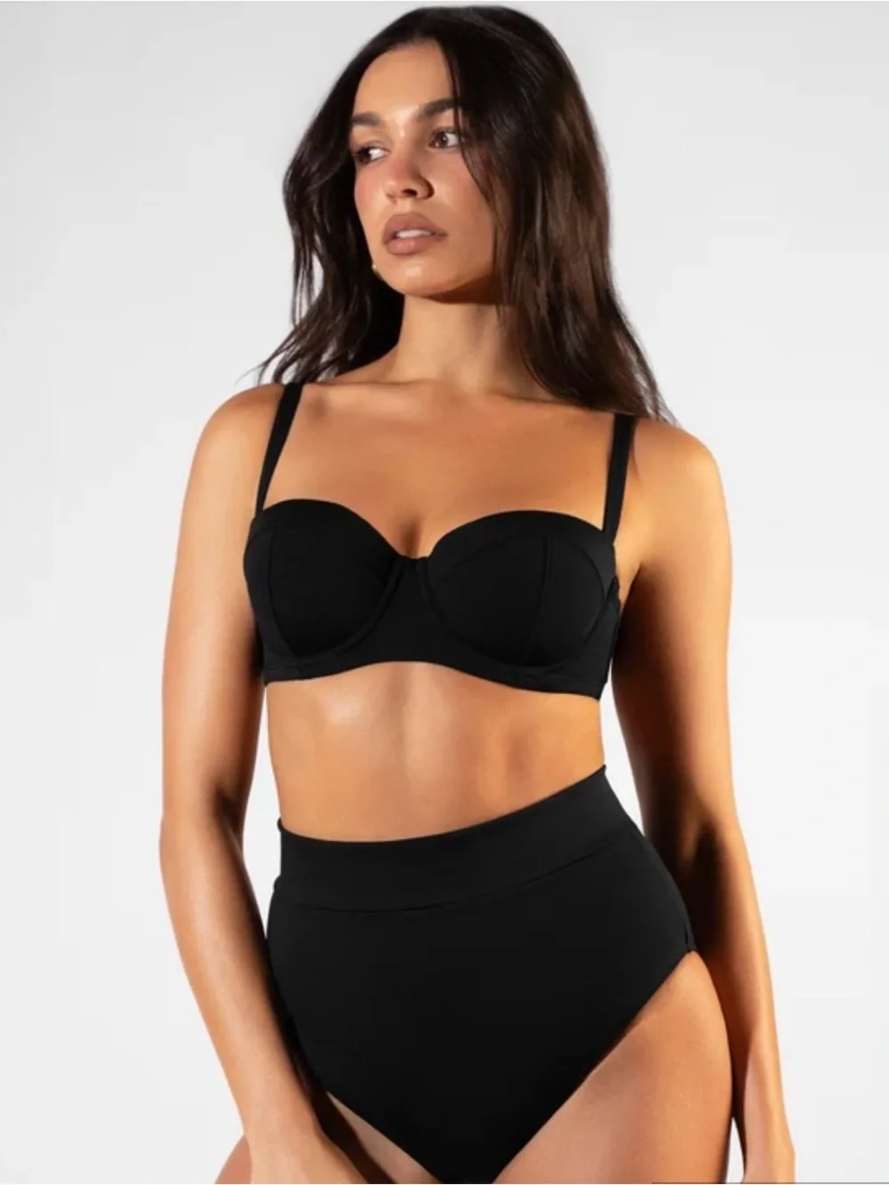 TA3 Bombshell Bikini Top Large Black DD-G NWT In Bag